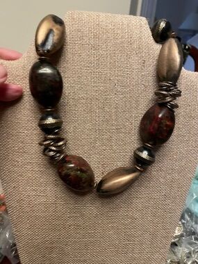 Bold Statement Necklace in Bronze and Tortoise by Multiforest Afrique